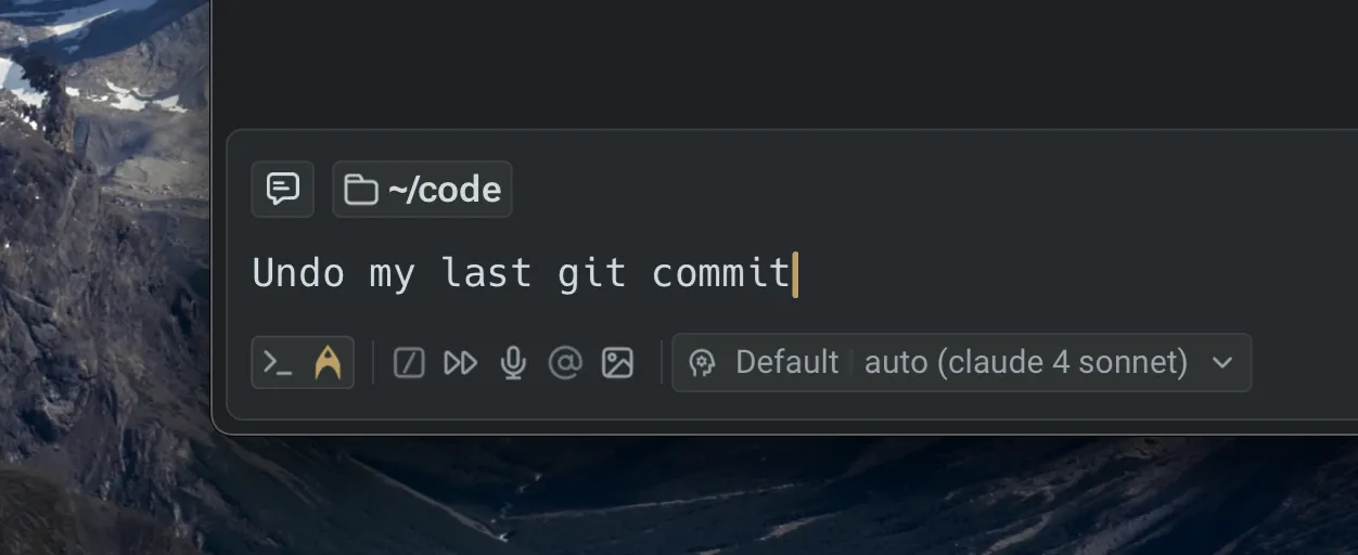 Universal Input auto-detecting a natural-language Agent prompt.